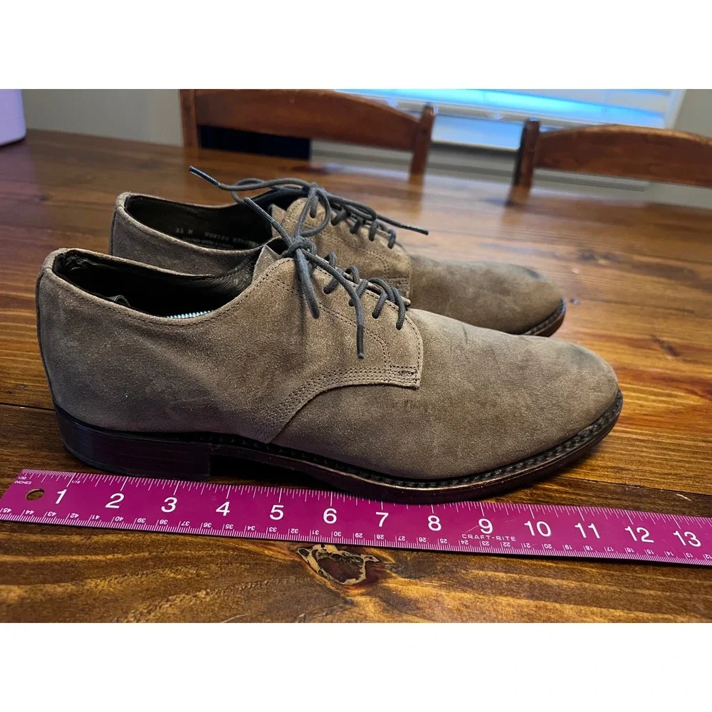 Walk-Over Suede Derby Shoes Men 11 M Taupe Lace Up Made in USA EUC